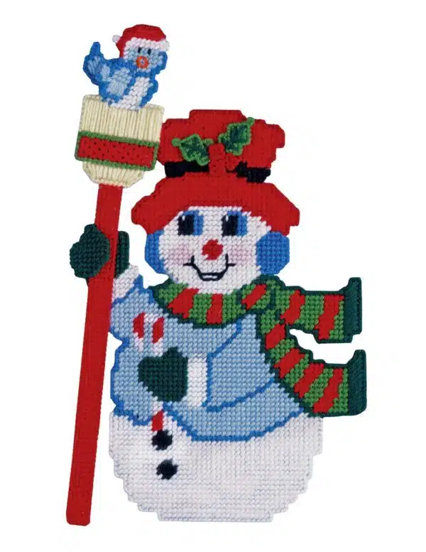 Design Works 1486 Snowman with Broom Plastic Cross Stitch Kit
