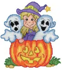 Design Works 2285 Pumpkin Friends Plastic Cross Stitch Kit