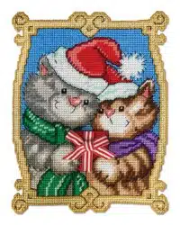 Design Works 3636 Christmas Kittens Plastic Cross Stitch Kit