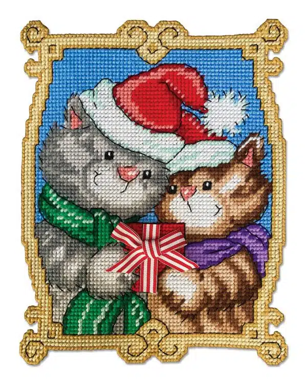 Design Works 3636 Christmas Kittens Plastic Cross Stitch Kit