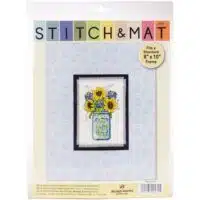 Floral Jar Cross Stitch & Mat #4470 by Design Works Crafts Inc
