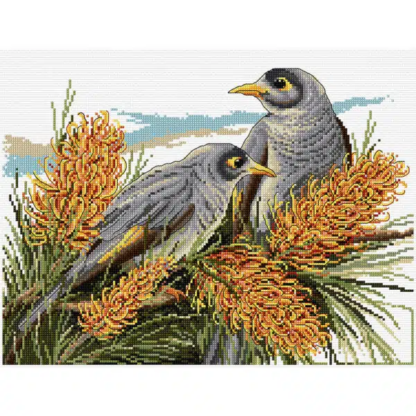 Country Threads Noisy Miner Birds FJP-1106 Hard Copy