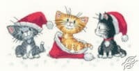 Christmas Kittens  Heritage Crafts CRCK1156 Cross stitch Kit