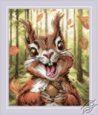 Riolis 2302 Nutty Delight Cross Stitch Kit with Aida fabric