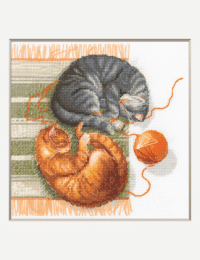 A1035 Cats and Threads Aine Cross Stitch Kit with Aida fabric