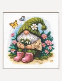 A1042 Blossom Gnome Aine Cross Stitch Kit with Aida fabric