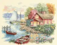 Dimensions Peaceful Lake House Cross Stitch Kit