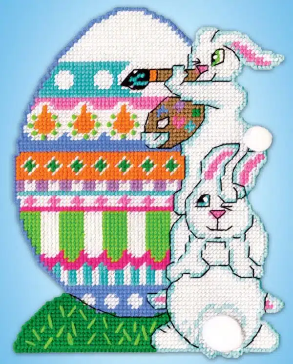 Design Works 3603 Painting Bunnies Plastic Cross Stitch Kit