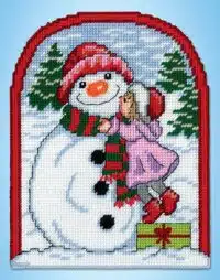 Design Works 3637 Snowman & Child Plastic Cross Stitch Kit