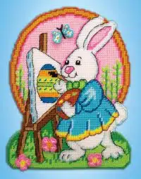 Design Works 3711 Bunny Artist Plastic Cross Stitch Kit