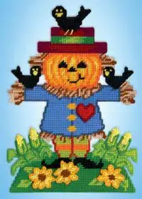 Design Works 3750 Scarecrow Pumpkin Plastic Cross Stitch Kit