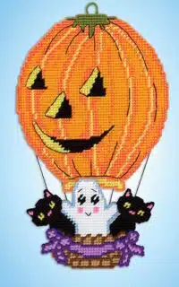Design Works 3776 Hot Air Pumpkin Plastic Cross Stitch Kit