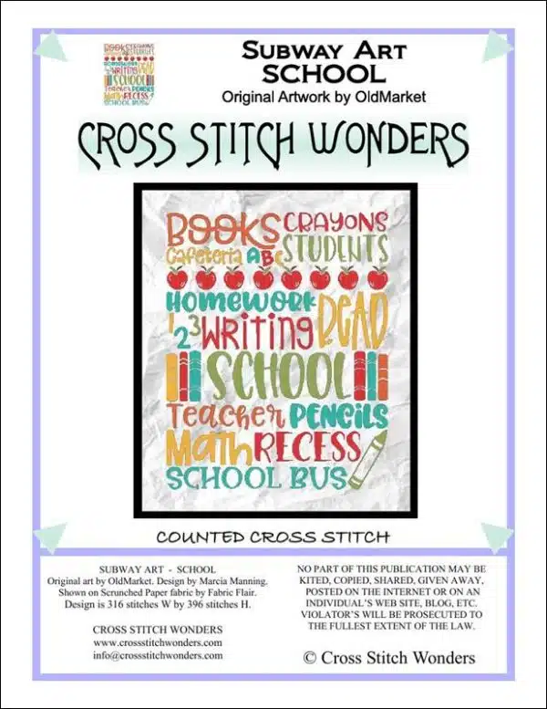 Subway Art - School Cross Stitch Wonders