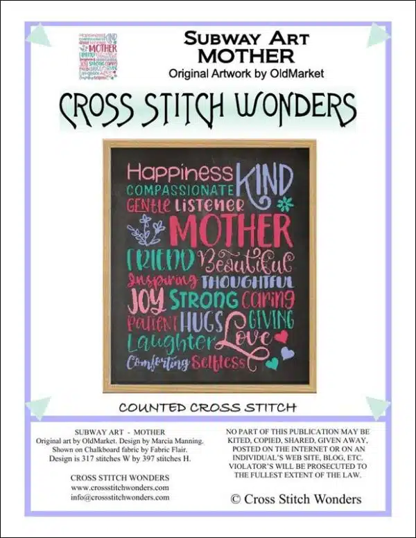 Subway Art - Mother Cross Stitch Wonders