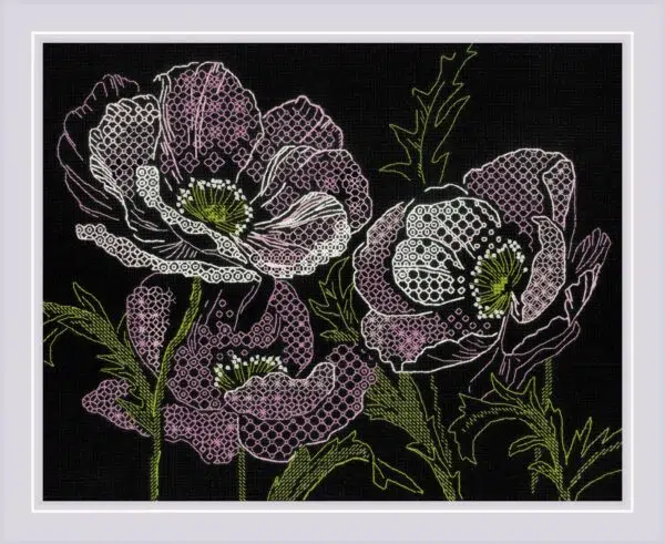 Lace Poppies Riolis 1991 Cross Stitch Kit