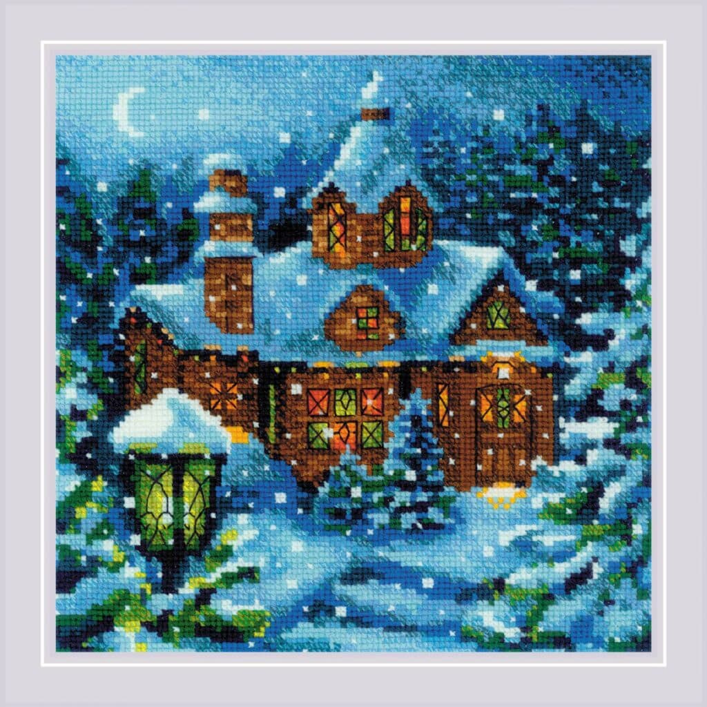 Riolis Snowfall in the Forest 2029 Cross Stitch Kit JK's Cross Stitch