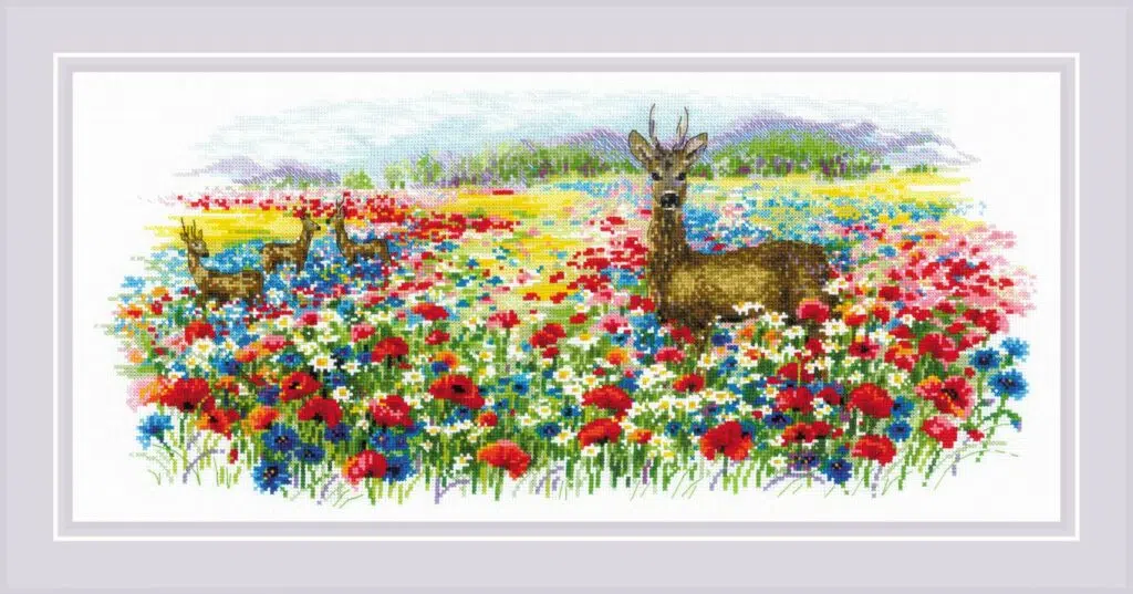 Riolis Blooming Meadow 2066 Cross Stitch Kit JK's Cross Stitch Supplies