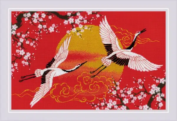 Riolis Under Heaven Cranes 2077 Cross Stitch Kit