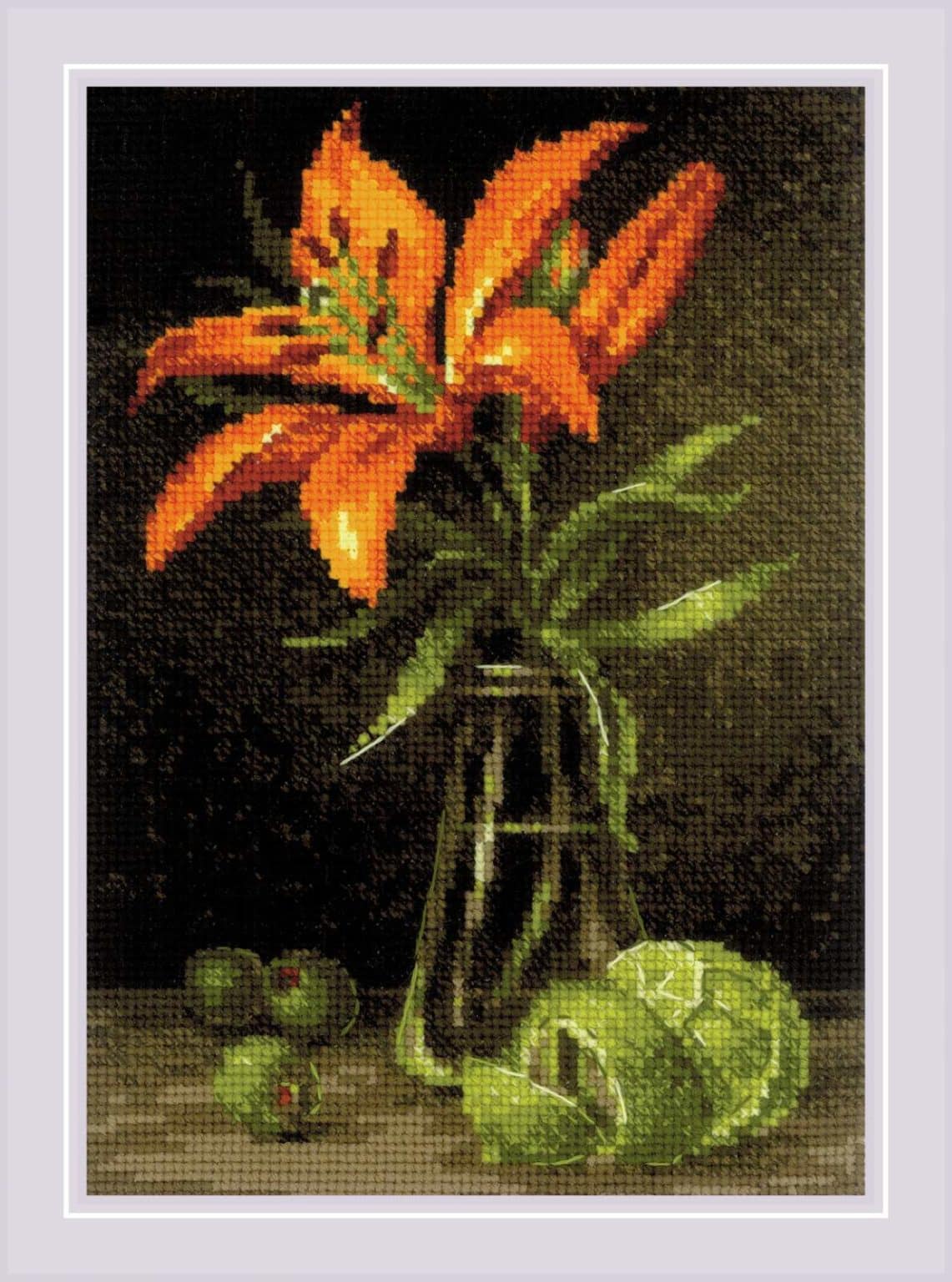 Riolis Lily and Lime 2097 Cross Stitch Kit JK's Cross Stitch Supplies