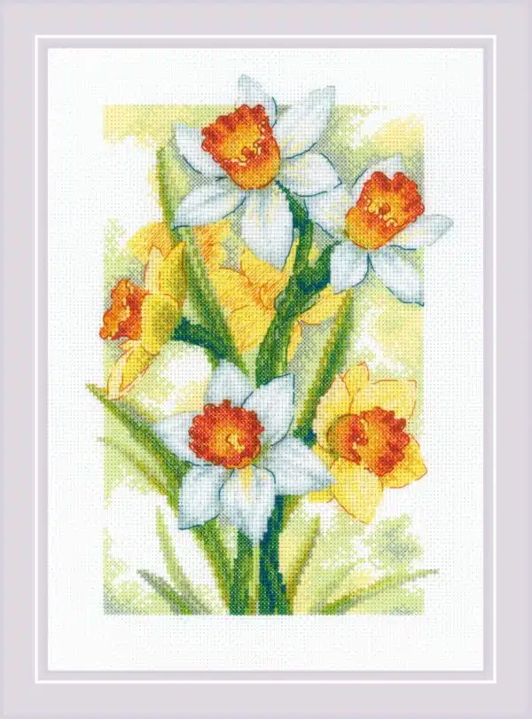 Riolis Spring Glow. Daffodils 2189 Cross Stitch Kit
