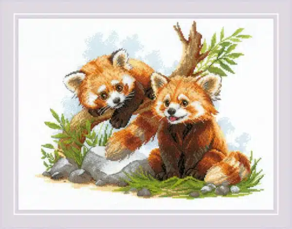 Riolis Red Panda Cubs 2257 Cross Stitch Kit