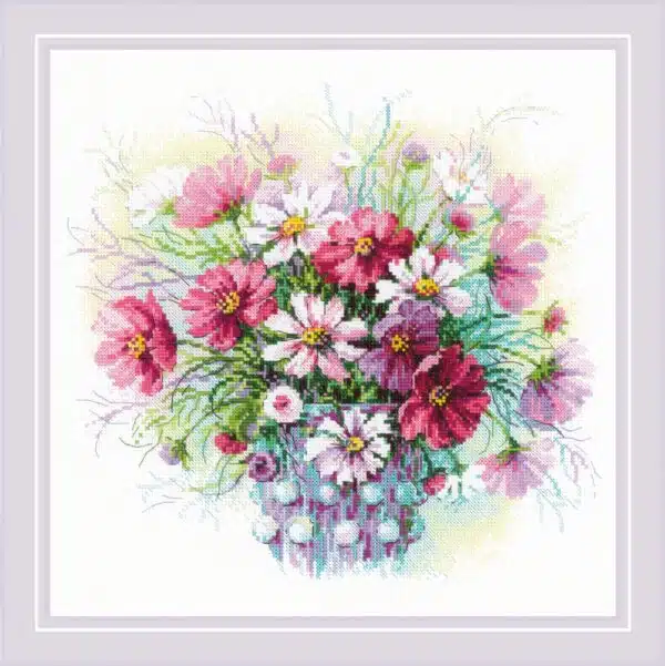 Riolis Watercolor Cosmos 2228 Cross Stitch Kit