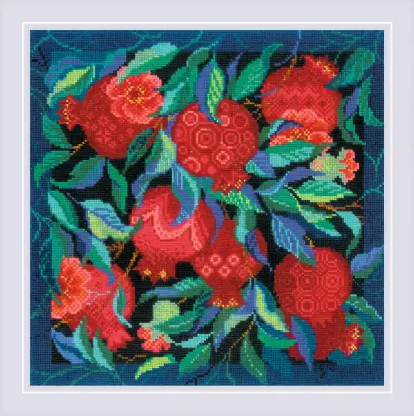 Riolis  Panel/Cushion Pomegranate Garden 2269 Cross Stitch Kit