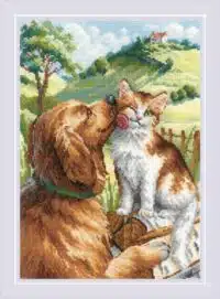 Riolis Like Cat and Dog 2275 Cross Stitch Kit