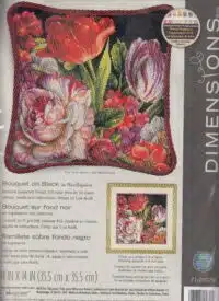 Dimensions Bouquet On Black Needlecraft 71-20073 Needlepoint Kit (NOT CROSS STITCH)