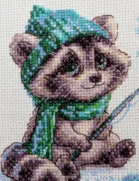 A1017 Curious Raccoon Cross Stitch Kit