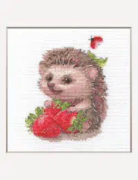 A1024 Hedge Hug Aine Cross Stitch Kit with Aida fabric