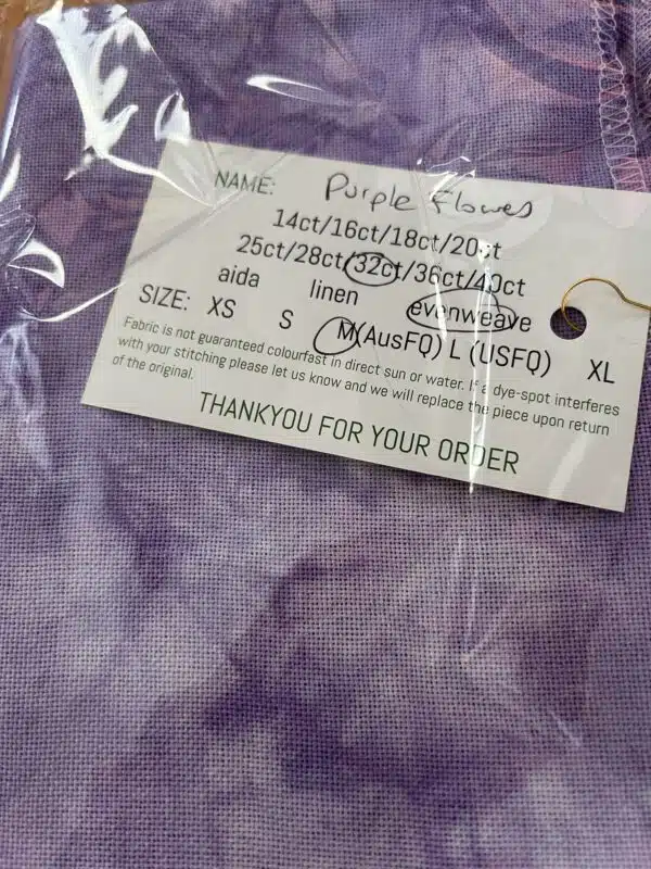 Paddock Lane Designs 32ct Evenweave Purple Flowers