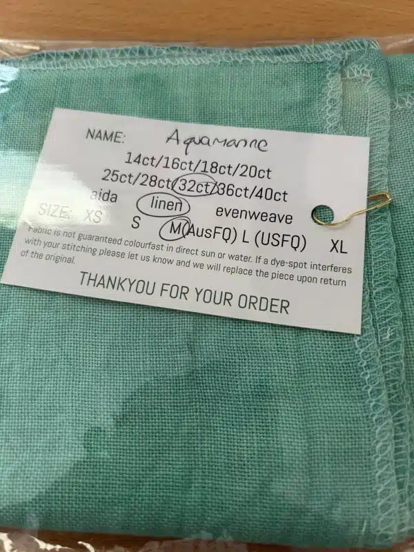 Paddock Lane Designs 32ct Linen Aquamarine