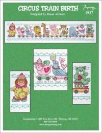 Diane Arthurs Circus Train Birth Cross Stitch Chart Hard Copy