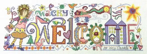 Diane Arthurs Wacky Welcome Cross Stitch Chart Hard Copy