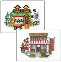 Diane Arthurs Garden and Farmers Market Shops Smallville USA Cross Stitch Chart Hard Copy