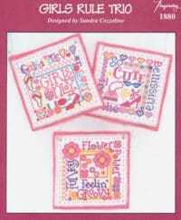 Sandra Cozzolino Girls Rule Trio Cross Stitch Chart Hard Copy