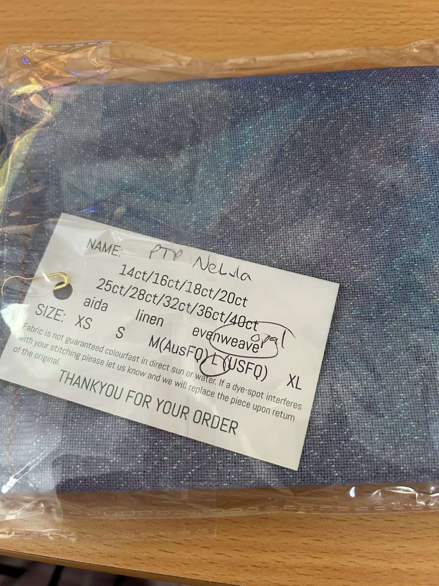 Paddock Lane Designs 32ct Evenweave Opalescent Nebula