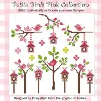 Mini Cross Stitch - Petite Birds Pink