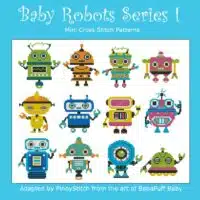 Mini Cross Stitch - Baby Robots Series 1