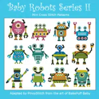 Mini Cross Stitch - Baby Robots Series 2