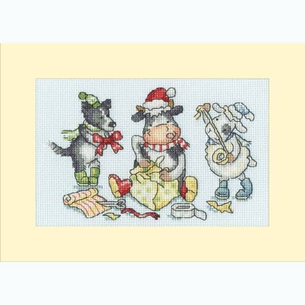Bothy Threads XMAS78 Christmas Cards- Wrap, Ribbon, Gift!