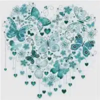 X Squared Cross Stitch - Blue Butterfly Heart