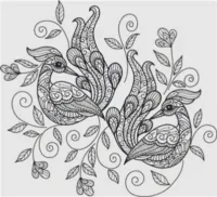 X Squared Cross Stitch - Peacock Zentangle