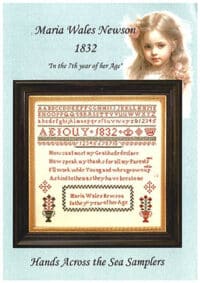 Hands Across The Sea Samplers - Maria Wales Newson 1832