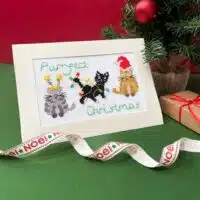 Bothy Threads XMAS91 Christmas Cards- Purrfect Christmas