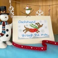 Bothy Threads XMAS90 Christmas Cards- Dachshund Through The Snow