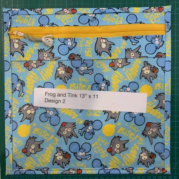 Frog and Tink Project Bag 13 inch x 11 inch Design 2