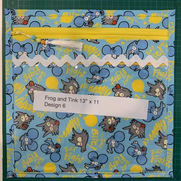 Frog and Tink Project Bag 13 inch x 11 inch Design 6