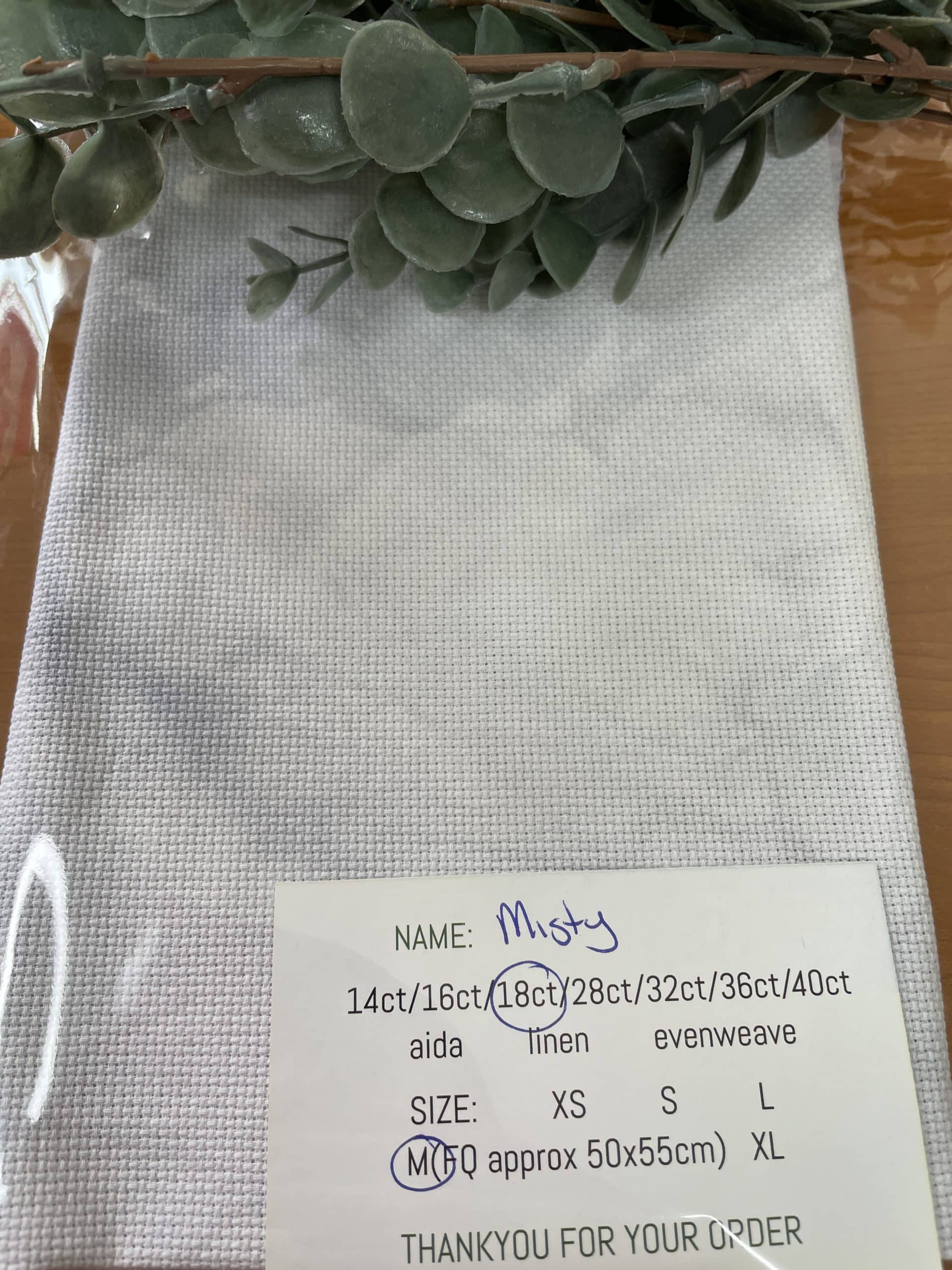 Paddock Lane Designs 18ct Aida Misty JK's Cross Stitch Supplies